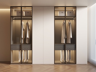 Wardrobe Minimalist Wardrobe Cloakroom Simple Wardrobe 3d model