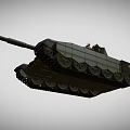 Green 3D Rendered Military Tank With Cannon Turret And Tracks