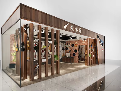 Modern Shower Sauna Interior With Wooden Elements And Glass Display Products 3d model