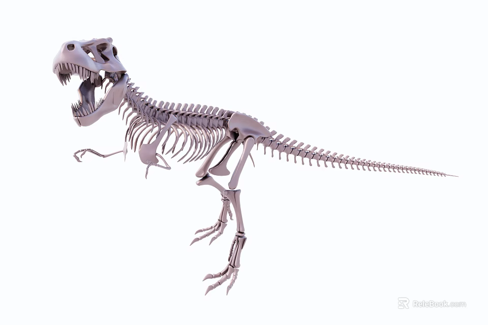 Public Facility Life Size Dinosaur Skeleton Exhibition In Natural History Museum 3d model 