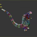 Purple Giant Creature With Glowing Tail And Back Spikes In Standing
