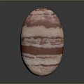 Unique Natural Wood Stone Decorative Sculpture With Red White Striped Texture
