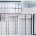 Modern Floor to Ceiling Windows With Glass Grid Panels And Sleek Metal Frames Design