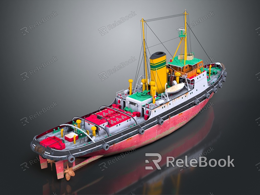 Modern Boat Digging Boat Gold Rush Boat model