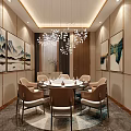 Elegant Banquet Hall Featuring White Branch Chandeliers Marble Flooring Beige Chairs And Gold Accents