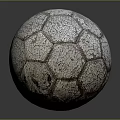 Cracked Surface Vintage Soccer Ball Showcasing Classic Sports Equipment Design