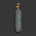 Gas Cylinder Equipment With Orange Valve And Rusty Copper Surface Design
