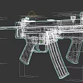 Modern White And Black Tactical Rifle With Ergonomic Grip And Magazine
