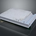 Gray Architectural Platform Structure With Transparent Base And Step Details
