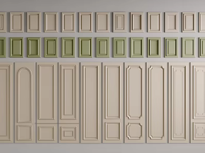 Decorative Wall Paneling With Various Designs Different Colors For Home Interiors 3d model