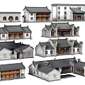 Traditional Chinese Ancient Architecture Models With Various Roofs Brick Tile Structures And Classic Details 3d model