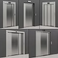 Modern Elevators In Public Facility With Multiple Units And Sleek Metal Design