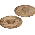 Straw Woven Round Wide Brim Hanging Decorations Natural Material Home Decor