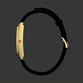 Elegant Golden Dial Watch With Black Leather Strap And Classic Design