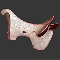 Traditional Carved Saddle With Intricate Decorative Patterns And Wooden Structure
