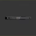 Tactical Pistol With Metal Body Wooden Grip And Magazine In Close Up View