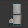 Teal And White Vertical Vending Machine With Multiple Shelves Digital Screen And Warning Strips