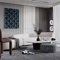 Modern Sofa Coffee Table Combination Special-shaped Sofa Coffee Table Combination 3d model