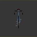 Blue Road Bicycle with Red Seat Black Handlebars and Modern Sleek Design