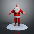 Santa Claus Figure In Red Outfit With White Beard Standing On White Base