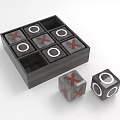 Tic Tac Toe Game Set With Wooden Box And X O Pieces On White Background