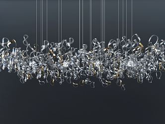 Modern chandelier large shaped chandelier 3d model