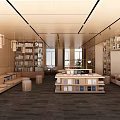Modern Book Bar Library Reading Room Bookshelf Bookcase Bookshelf Display Cabinet 3d model