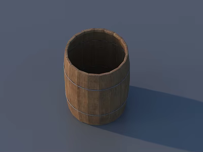 Vintage Rustic Wooden Barrel Decorative Ornament Set for Home Tabletop Decoration 3d model