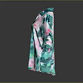 Fashionable Loose Fit Floral Print Shirt with Teal Pink Patterns and Collar Design