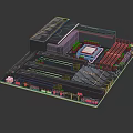 Smart Machine Core Motherboard Featuring Advanced Circuitry And High Tech Components 3d model