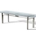 Modern Minimalist Dining Table With Marble Top And Sleek Metal Legs