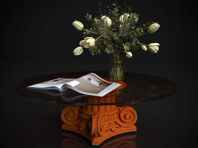 Coffee table ornaments combination 3d model