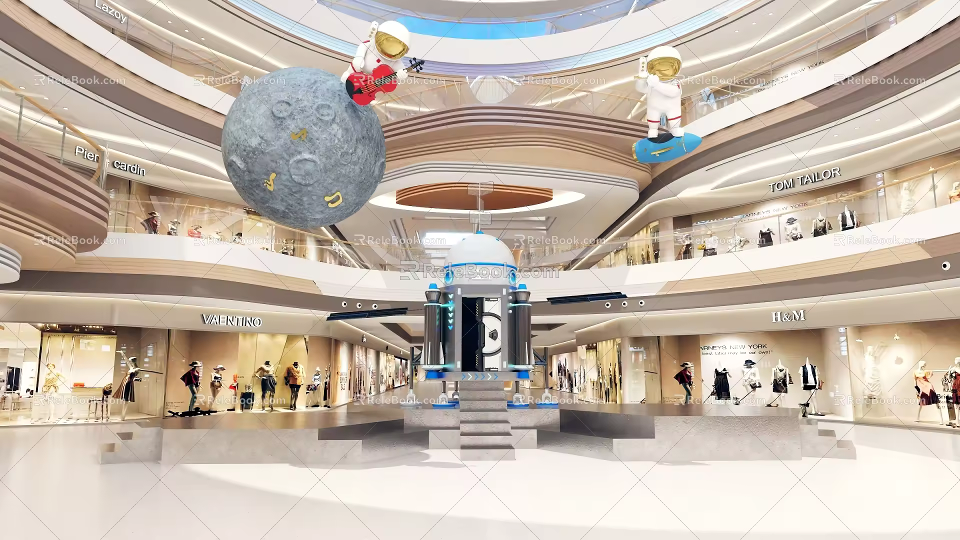 Space Station Rocket Device Stage Planet Space Rocket Landing Cabin Moon Missile Stage 3d model