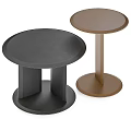 Modern Sleek Round Side Tables With Two Tone Colors Circular Tops And Cylindrical Legs