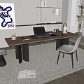 Desk and chair combination 3d model