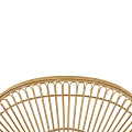 Golden Rattan Headboard With Scalloped Design For Modern Bedroom Decor