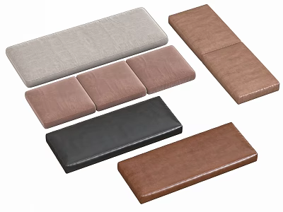 Assorted Color Leather Fabric Upholstered Seat Cushions For Sofa Chair Furniture Pieces 3d model