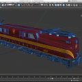 Maroon And Yellow Striped Electric Train Featuring Pantograph And Number 4023