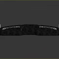 Black Long Object With Smooth Surface Curved Design And Orange Logo On Dark Background