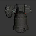 Sony Alpha Digital Camera With Damaged Lens Hood And Black Body Design