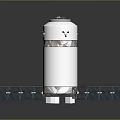 Advanced White Cylindrical Spacecraft Module With Solar Panels And Top Equipment 3d model
