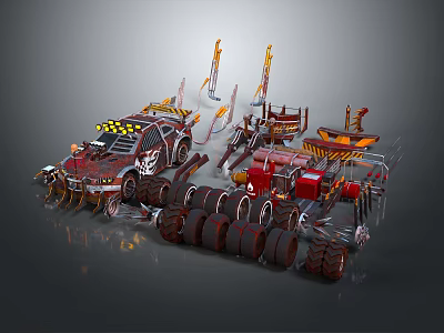 Modern Armed Vehicle Self-made Armed Vehicle Modified Vehicle Modified Chariot Chariot Chariot 3d model