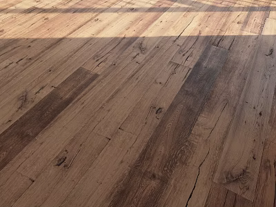 Natural Wooden Flooring with Rich Wood Grain and Varied Warm Tones Planks 3d model