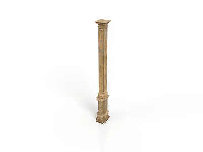 Classical Architectural Column with Intricate Carvings Ornate Base and Capital 3d model