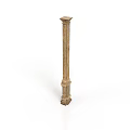 Classical Architectural Column with Intricate Carvings Ornate Base and Capital