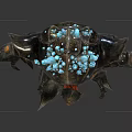 3D Fantasy Creature Character Design With Sharp Claws Green Spikes And Orange Details