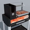 Juicy Grilled Steaks On Electric Grill With Red Heating Elements And Char Marks