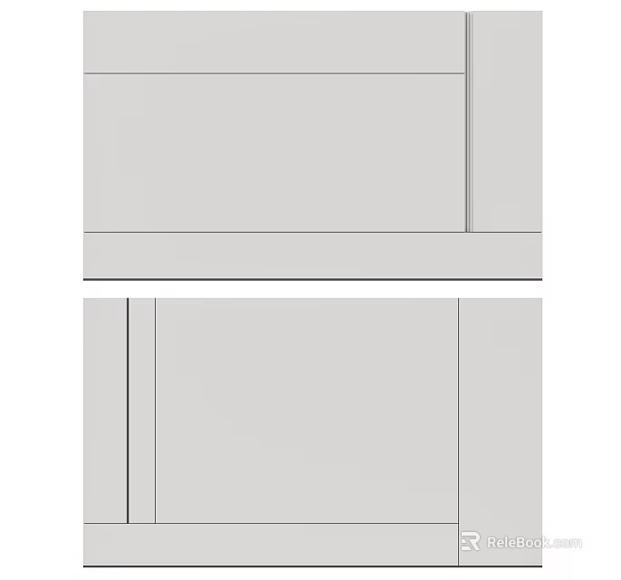 Minimalist Background Wall Design With Sleek Surface And Decorative Lines 3d model 