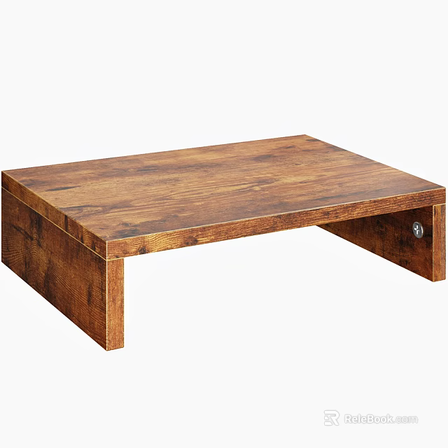 Wooden Functional Desk With Sturdy Structure And Simple Design For Home Use 3d model 