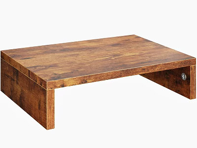 Wooden Functional Desk With Sturdy Structure And Simple Design For Home Use 3d model